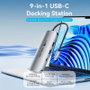 Vention TQMHB Docking Station 9 en 1 con HDMI 4K, USB-C PD y RJ45, Gris
